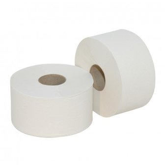 Toiletpapier jumbo mini 100% cellulose 2 laags 180 meter x 12 rol