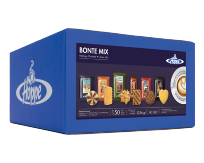 Hoppe koffiekoekjes bonte mix 6 soorten 150 stuks per stuk verpakt