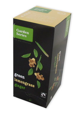 Garden series Green LemonGrass & Ginger Thee, Fair Trade 25 x 2 Gram