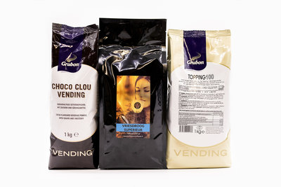 KST Proefpakket Superieur -1 Zak KST Vriesdroog Superieur Koffie 500 gram -1 zak Grubon Topping 60 á 750gr.- 1 zak Cacao Choco Clou Vending 1kg.