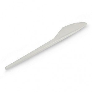 Plastic messen wit PS 16,5 cm 100 stuks